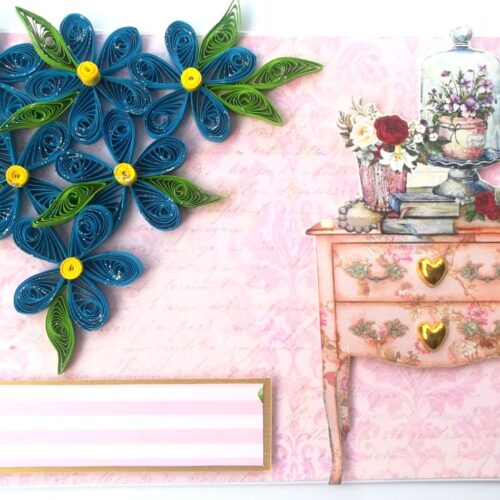 Sparkling Blue Quilled Greeting Card image