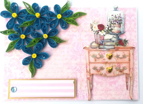 Sparkling Blue Quilled Greeting Card image