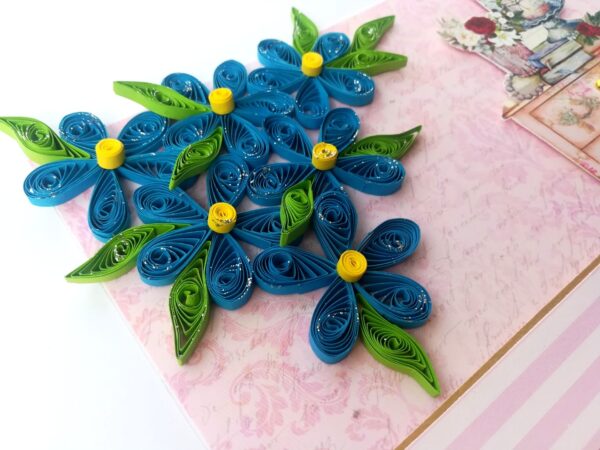 Sparkling Blue Quilled Greeting Card image