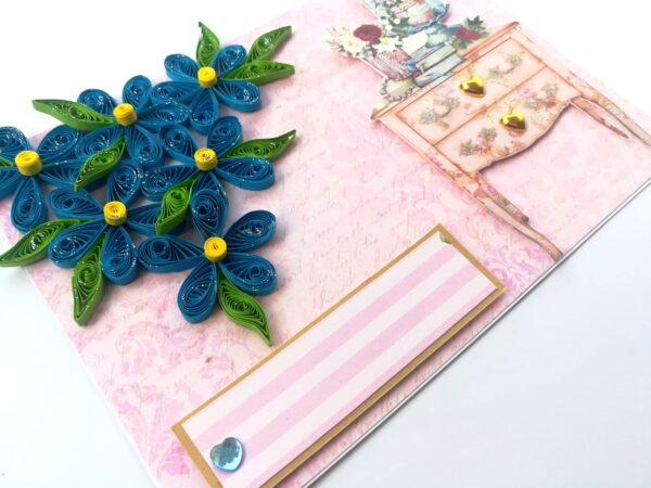 Sparkling Blue Quilled Greeting Card image
