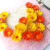 Sparkling Yellow Quilled Heart Flowers Greeting Card image Sparkling Yellow Quilled Heart Flowers Greeting Card image