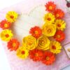 Sparkling Yellow Quilled Heart Flowers Greeting Card image Sparkling Yellow Quilled Heart Flowers Greeting Card image