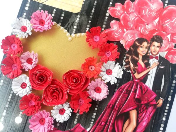 Red Love Quilled Hearts Flowers Greeting Card image Red Love Quilled Hearts Flowers Greeting Card image