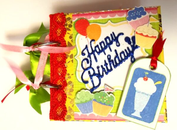 Pocket Mini Handmade Birthday Scrapbook - HB1 image