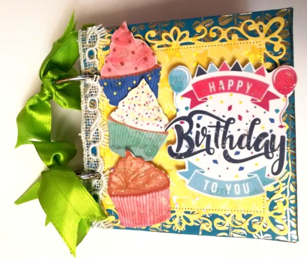 Pocket Mini Handmade Birthday Scrapbook - HB2 image Pocket Mini Handmade Birthday Scrapbook - HB2 image