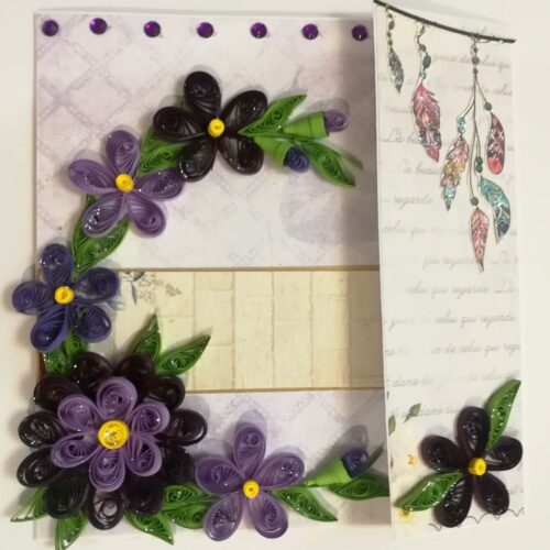 Purple Themed Flowers Mini Scrapbook Greeting Card image