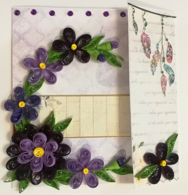 Purple Themed Flowers Mini Scrapbook Greeting Card image Purple Themed Flowers Mini Scrapbook Greeting Card image