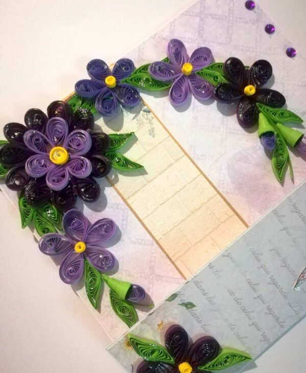 Purple Themed Flowers Mini Scrapbook Greeting Card image Purple Themed Flowers Mini Scrapbook Greeting Card image