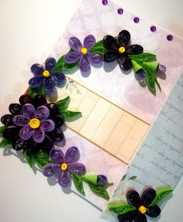 Purple Themed Flowers Mini Scrapbook Greeting Card image Purple Themed Flowers Mini Scrapbook Greeting Card image