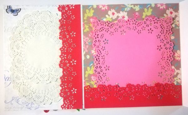 Red Themed Flowers Mini Scrapbook Greeting Card image