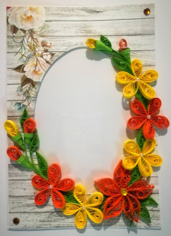 Yellow Themed Photo Frame Greeting Card image