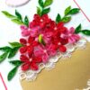 Red themed Quilled Flowers in Vase Greeting Card image Red themed Quilled Flowers in Vase Greeting Card image