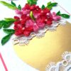 Red themed Quilled Flowers in Vase Greeting Card image Red themed Quilled Flowers in Vase Greeting Card image