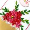 Red themed Quilled Flowers in Vase Greeting Card image Red themed Quilled Flowers in Vase Greeting Card image
