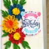 Happy Birthday Quilled Flowers Mini scrapbook card image