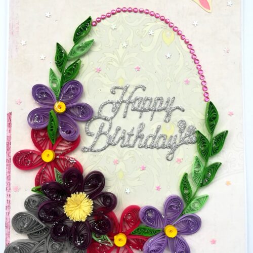 Purple Themed Birthday Quilled Greeting Card -P2 image