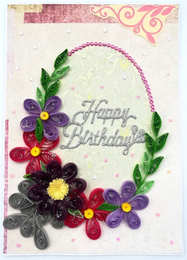 Purple Themed Birthday Quilled Greeting Card -P2 image