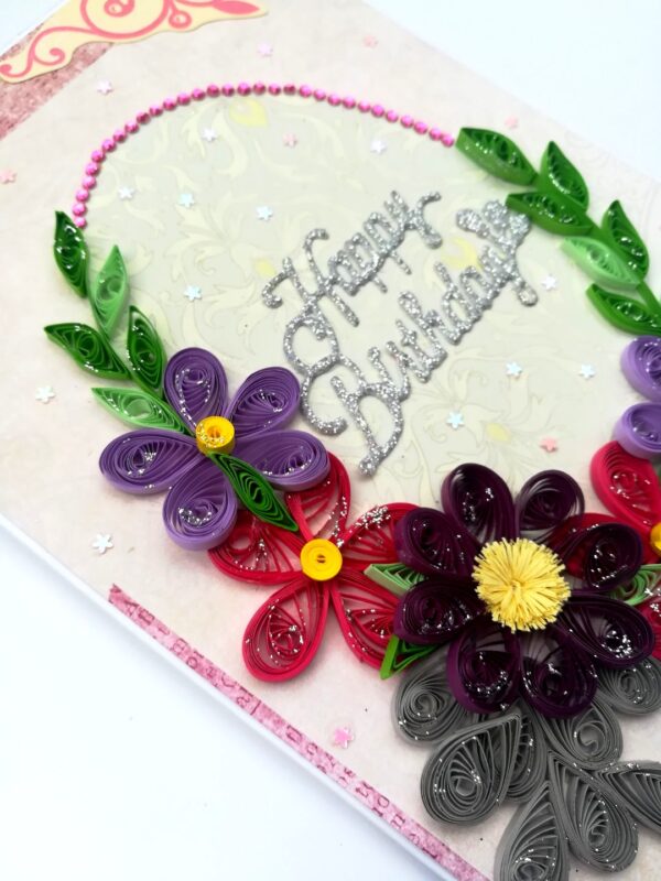 Purple Themed Birthday Quilled Greeting Card -P2 image