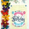 Multicolor Quilled Flowers Birthday Greeting Card image
