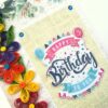 Multicolor Quilled Flowers Birthday Greeting Card image