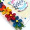 Multicolor Quilled Flowers Birthday Greeting Card image