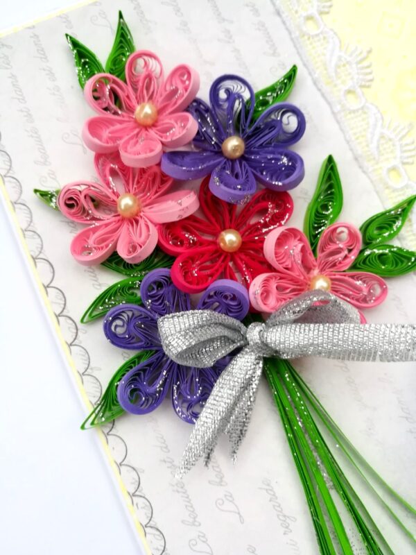 Sparkling Pink Theme Bouquet Greeting Card image