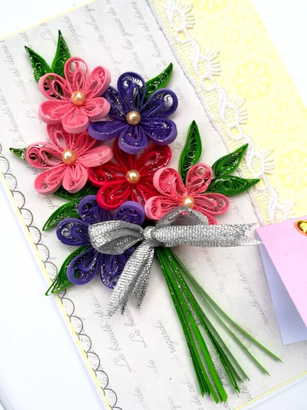 Sparkling Pink Theme Bouquet Greeting Card image