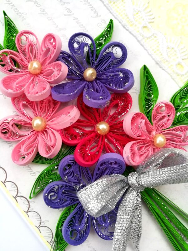 Sparkling Pink Theme Bouquet Greeting Card image