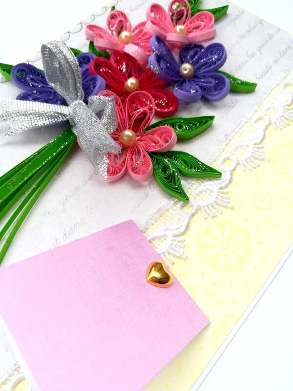 Sparkling Pink Theme Bouquet Greeting Card image
