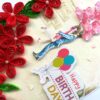 Red Quilled Flowers Birthday Greeting Card - D4 image