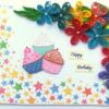 Quilled Corner Flowers Birthday Greeting card - BIR4 image Quilled Corner Flowers Birthday Greeting card - BIR4 image