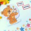 Quilled Corner Flowers Birthday Greeting card - BIR5 image