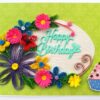 Green Quilled Themed Flowers Birthday Greeting card image Green Quilled Themed Flowers Birthday Greeting card image