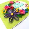 Green Quilled Themed Flowers Birthday Greeting card image Green Quilled Themed Flowers Birthday Greeting card image