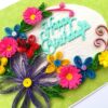 Green Quilled Themed Flowers Birthday Greeting card image Green Quilled Themed Flowers Birthday Greeting card image