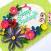 Green Quilled Themed Flowers Birthday Greeting card image Green Quilled Themed Flowers Birthday Greeting card image