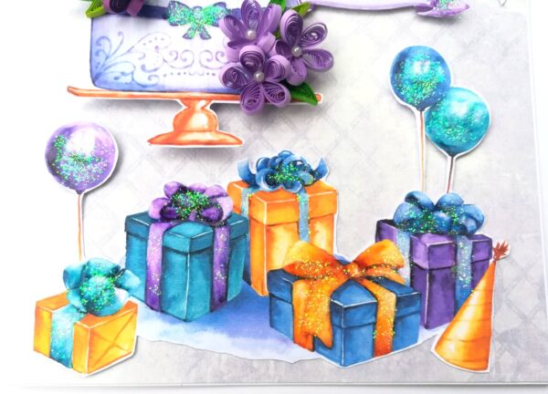 Blue & Purple Themed Sparkling Birthday Card image