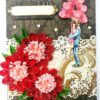Red Themed Quilled Flowers Couple Greeting Card image
