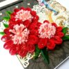 Red Themed Quilled Flowers Couple Greeting Card image