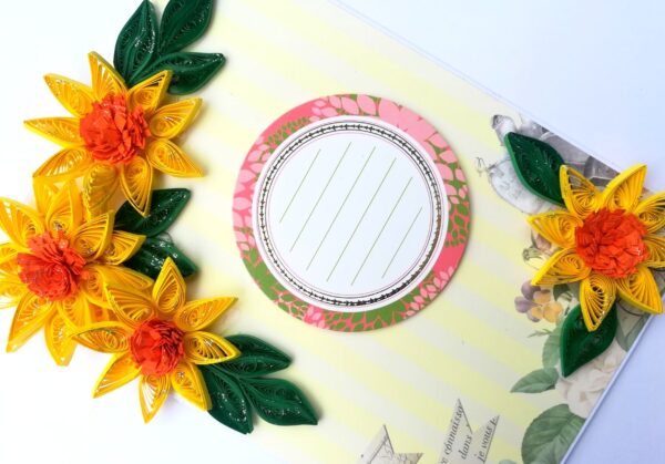 Exotic Sunshine Quilled Flowers Greeting Card image