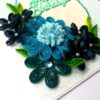 Blue Quilled Corner Flowers Birthday Greeting Card image Blue Quilled Corner Flowers Birthday Greeting Card image