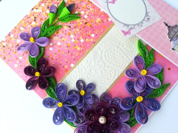 Purple Themed Mini Scrapbook Greeting Card image