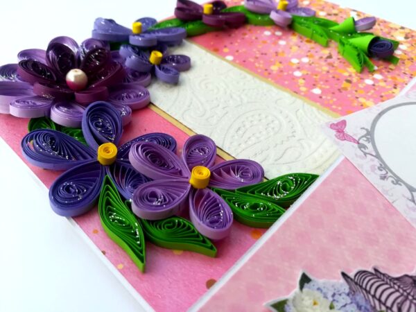Purple Themed Mini Scrapbook Greeting Card image