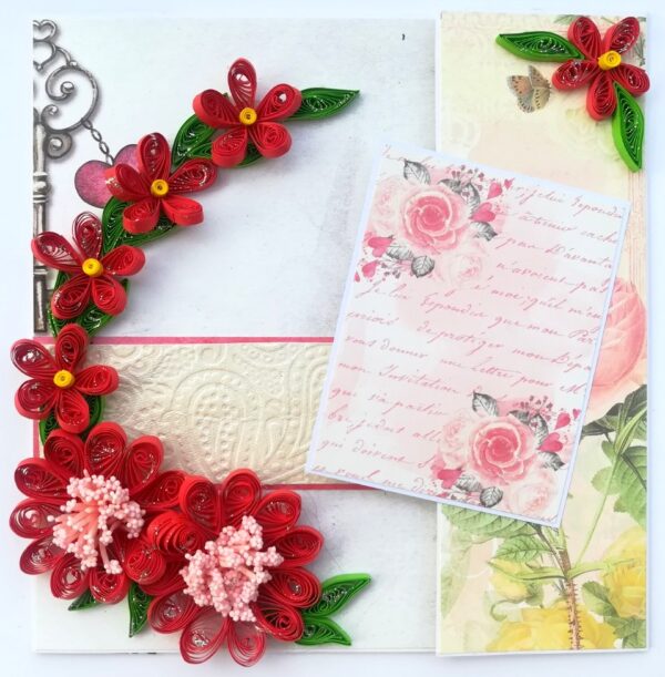 Red Quilled Mini Scrapbook Greeting Card image