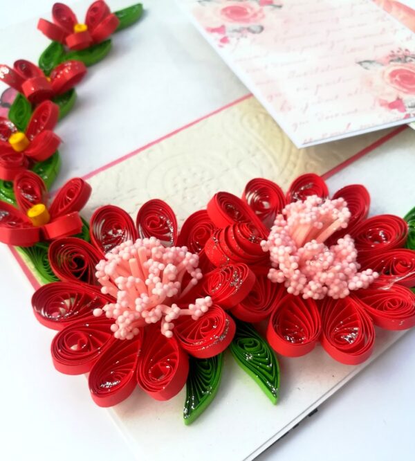 Red Quilled Mini Scrapbook Greeting Card image
