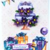 Purple Quilled Birthday Cake Greeting Card image