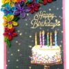 Quilled Multicolor Corner Birthday Greeting Card image