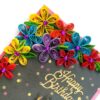 Quilled Multicolor Corner Birthday Greeting Card image