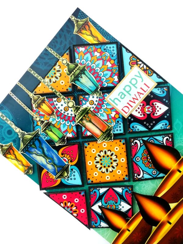 Sparkling Handmade Quilled Diwali Greeting Card D15 image