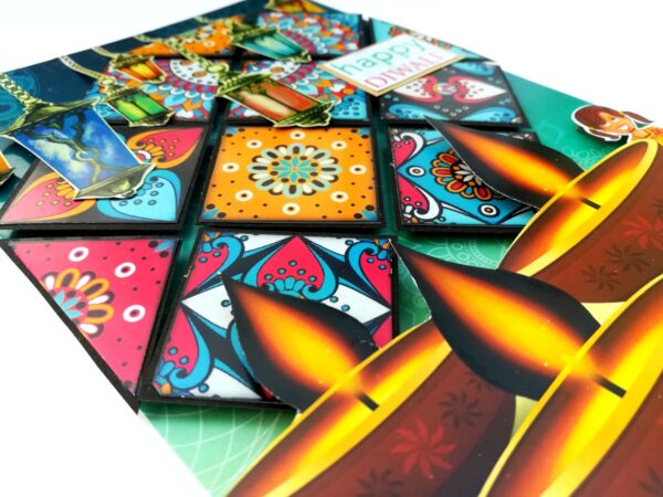 Sparkling Handmade Quilled Diwali Greeting Card D15 image